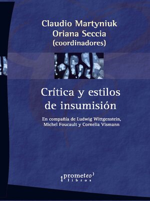 cover image of Crítica y estilos de insumisión